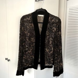 Lord & Taylor burned velvet jacket